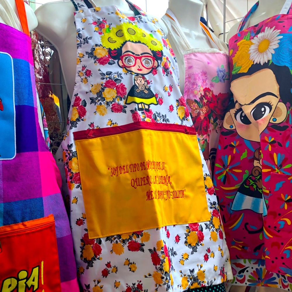 Apron. White with flowers.